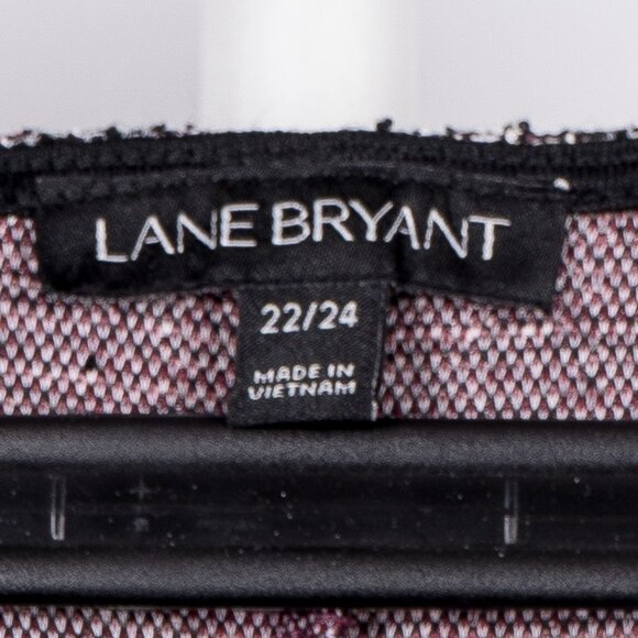 Lane Bryant Flare Dress 22 24 Womens Short Sleeve Heathered Textured Black White - Picture 5 of 6